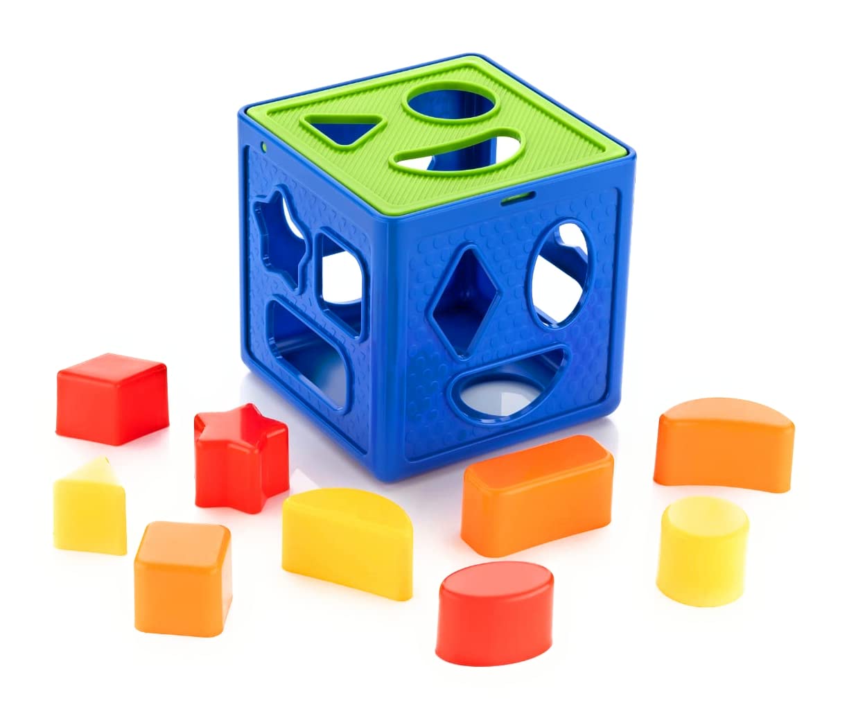 ZUDO TOYS Shape Sorting Cube With 18 Shape And Different Color - Kids Activity Toys - Learning And Educational Toys With Multicolour - (Bis Approved), 19 Pcs
