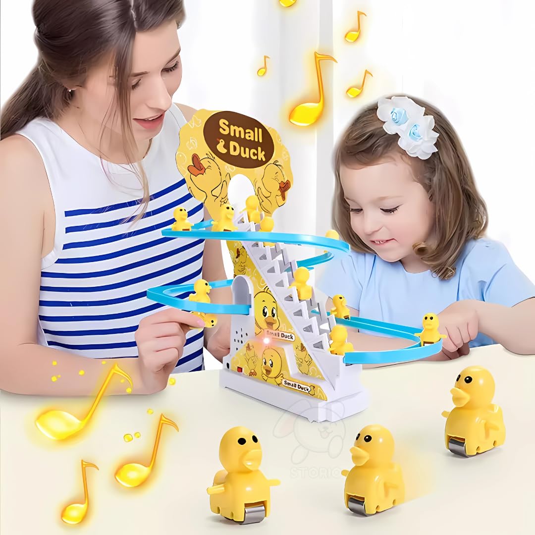 MiniExplorer Penguin Track Toys for Kids - Small Penguins Stair Climbing Toys for Kids, Escalator Toy with Lights and Music - 3 Penguins Included (Penguin Track Slide)
