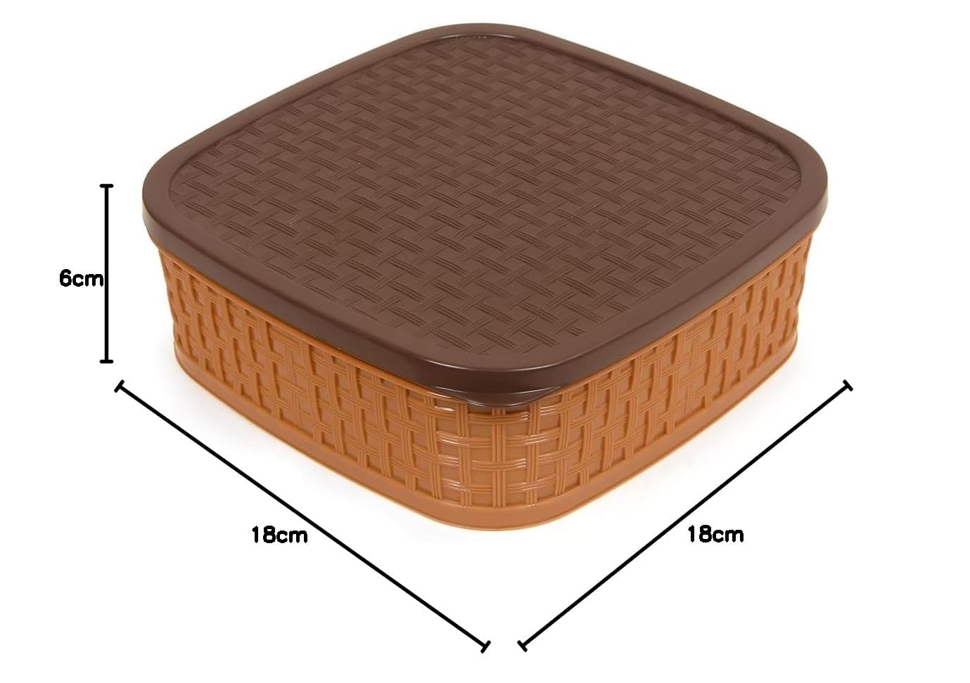 HomeWiz Plastic Square 7 Sections Multipurpose Kitchen Storage Masala Rangoli Dabba Box Set, Spice Box Set - Brown (Masala Box - 7 in 1)