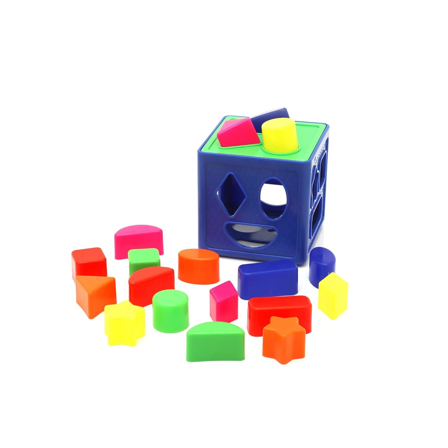 ZUDO TOYS Shape Sorting Cube With 18 Shape And Different Color - Kids Activity Toys - Learning And Educational Toys With Multicolour - (Bis Approved), 19 Pcs