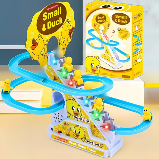MiniExplorer Penguin Track Toys for Kids - Small Penguins Stair Climbing Toys for Kids, Escalator Toy with Lights and Music - 3 Penguins Included (Penguin Track Slide)
